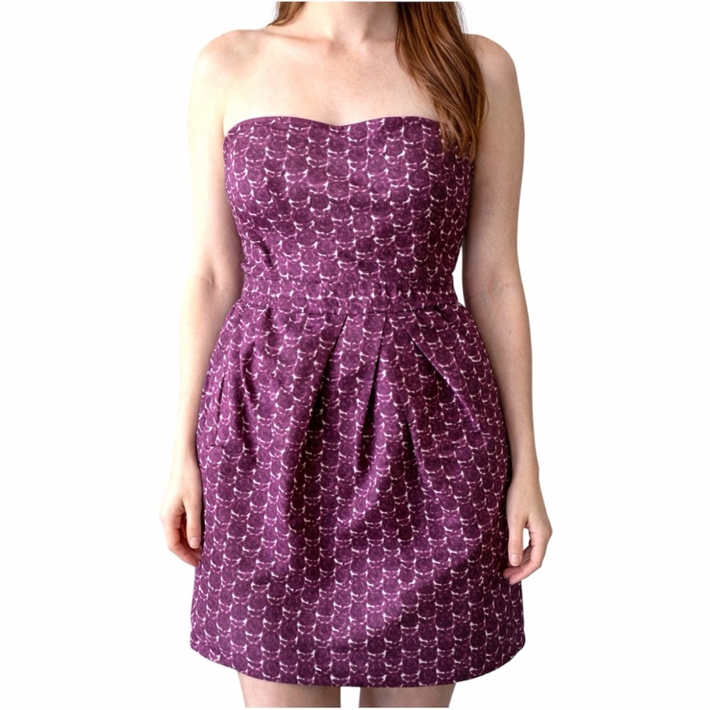 J.‎ Crew Collection SILK Rich Purple strapless Dress 10
